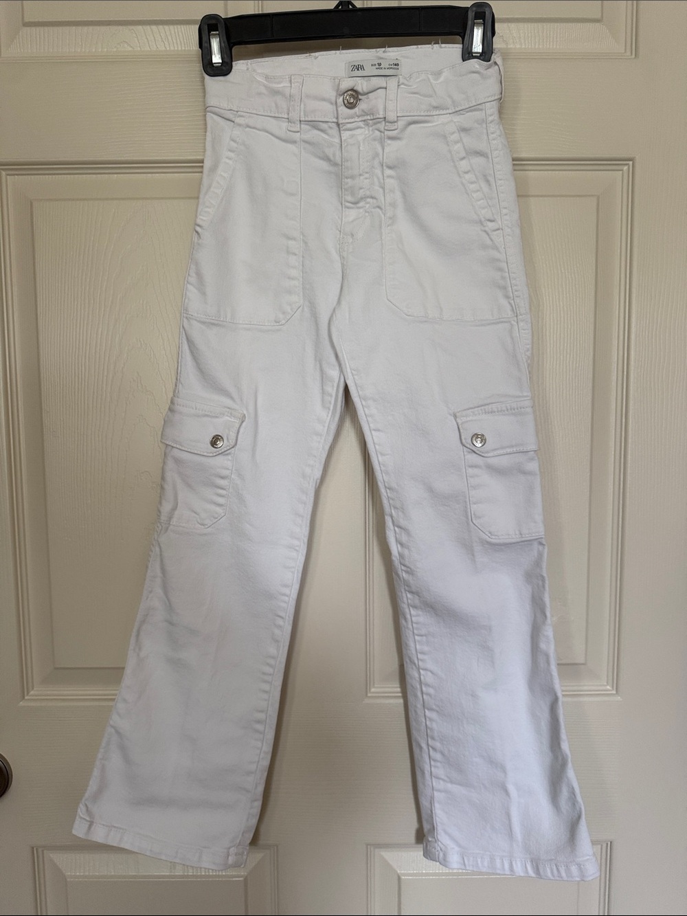 Zara White Wide-Leg Cargo Jeans